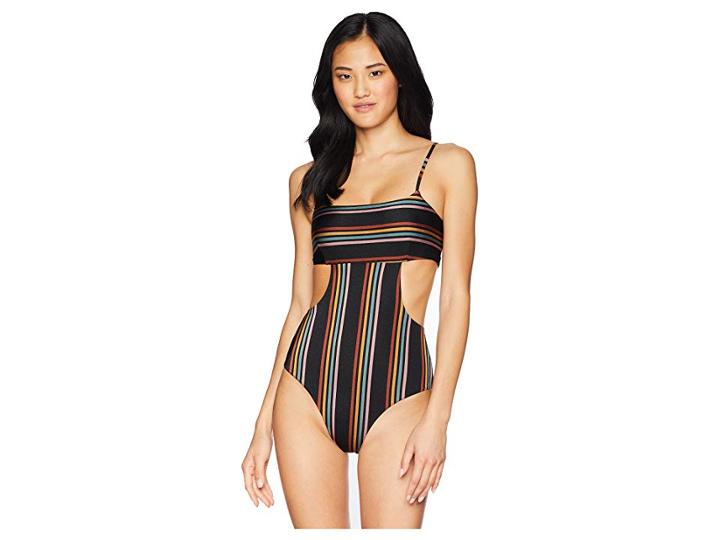 Rvca Side Line One-piece (black) Women's Swimsuits One Piece