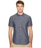 Billy Reid Martin Short Sleeve Shirt (navy) Men's Clothing