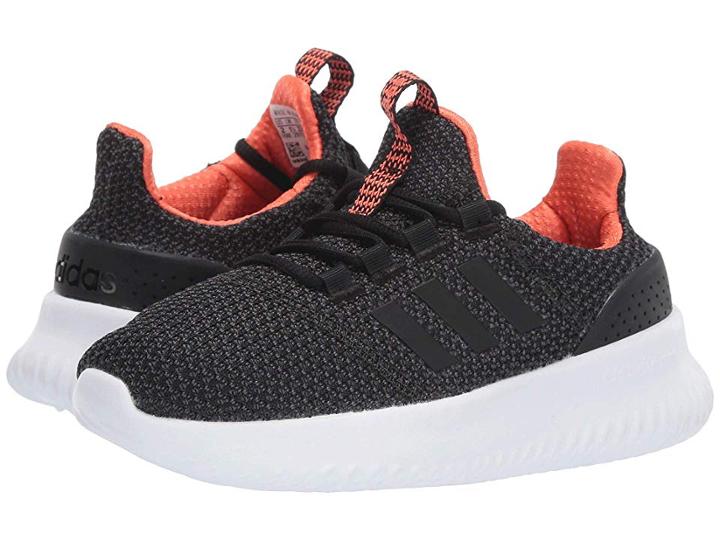 Adidas Kids Cloudfoam Ultimate (little Kid/big Kid) (core Black/core Black/true Orange) Kids Shoes