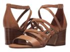 Nine West Youlo Strappy Block Heel Sandal (dark Natural Leather) Women's Shoes