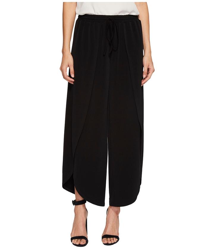 1.state Wide Leg Envelope Hem Pants (rich Black) Women's Casual Pants