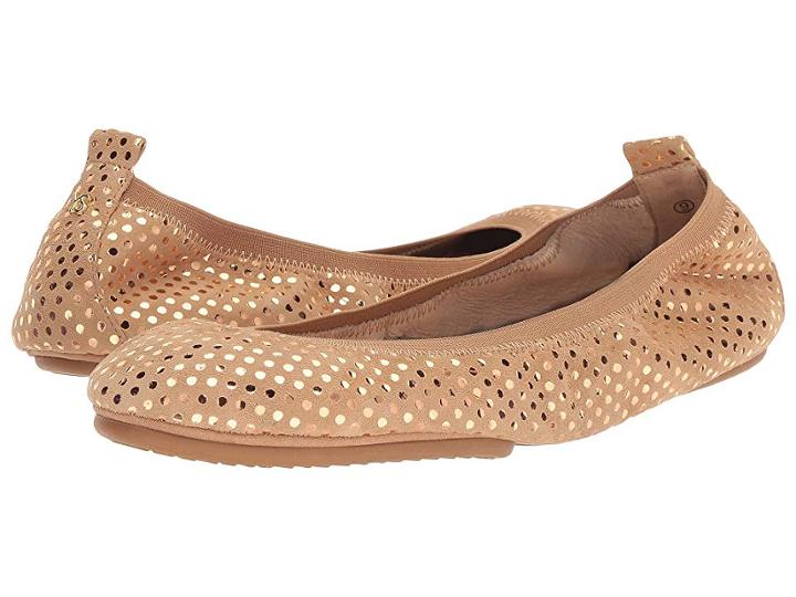 Yosi Samra Samara (latte Dotted Suede) Women's Flat Shoes