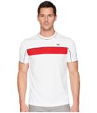 Lacoste Short Sleeve Jersey Tech W/ Novak Graphic (white/red/black) Men's Short Sleeve Pullover
