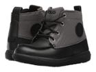 Polo Ralph Lauren Kids Ranger Sport (little Kid/big Kid) (black Burnished Leather W/grey Textured Nylon) Boy's Shoes