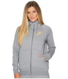 Nike Sportswear Rally Metallic Full-zip Hoodie (carbon Heather/cool Grey) Women's Sweatshirt