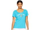 Life Is Good Chillin' Beach Ball Crusher Scoop Neck T-shirt (vivid Blue) Women's T Shirt