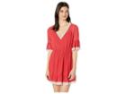 Bcbgeneration Cocktail Elasticated Trim Woven Dress (american Red) Women's Clothing
