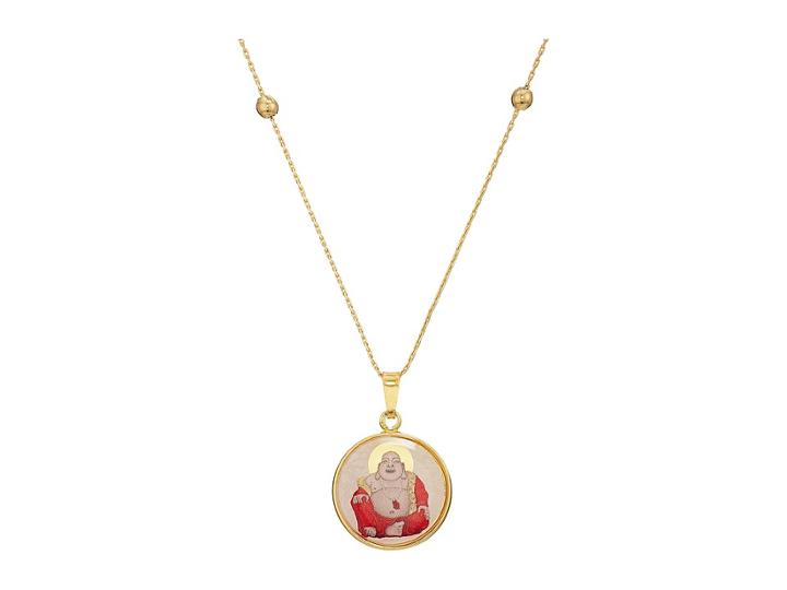 Alex And Ani Saints And Sages Laughing Buddha Expandable Necklace (shiny Gold) Necklace