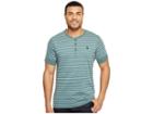 U.s. Polo Assn. Striped Short Sleeve Henley Classic Fit T-shirt (beach Pine) Men's T Shirt