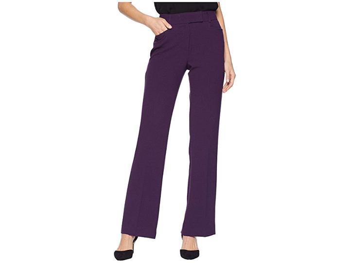 Tahari By Asl Crepe Trouser Pants (plum) Women's Casual Pants