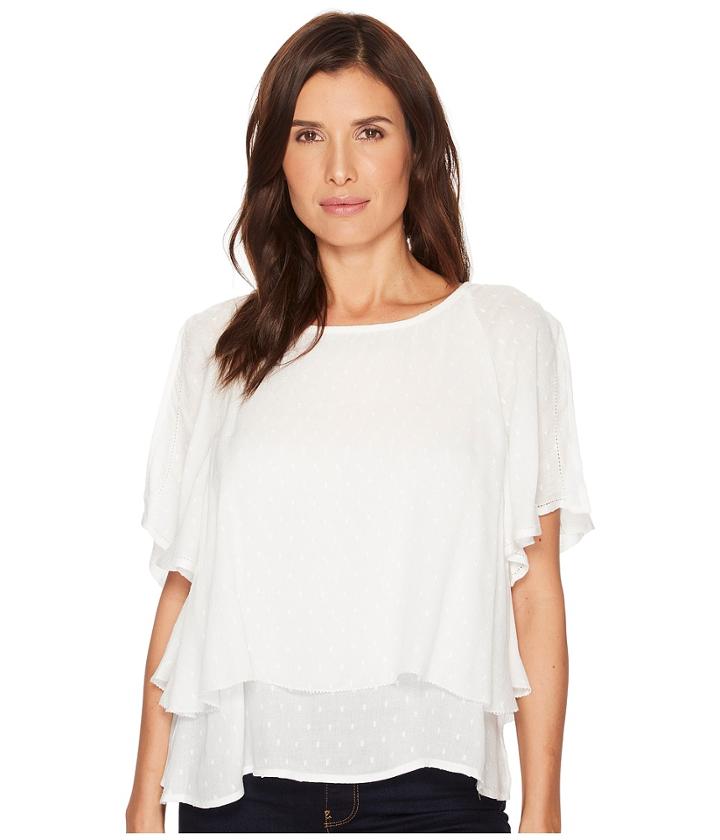 B Collection By Bobeau Sawyer Swiss Dot Blouse (ivory) Women's Blouse