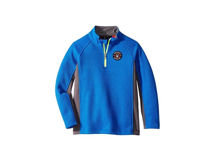Spyder Kids Bandit 1/2 Zip Stryke Jacket (big Kids) (turkish Sea/polar/bryte Yellow) Boy's Coat