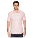 Perry Ellis Short Sleeve Solid Slub Texture Shirt (himalayan Pink) Men's Clothing