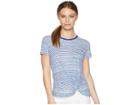 Lauren Ralph Lauren Petite Twist-front T-shirt (soft White/mosaic Blue) Women's Clothing