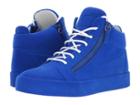 Giuseppe Zanotti May London Mid Top Flocked Sneaker (electric) Men's Lace Up Casual Shoes