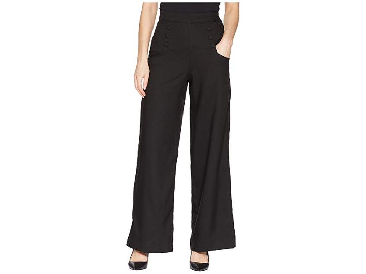 Unique Vintage High-waist Sailor Ginger Pants (black) Women's Casual Pants