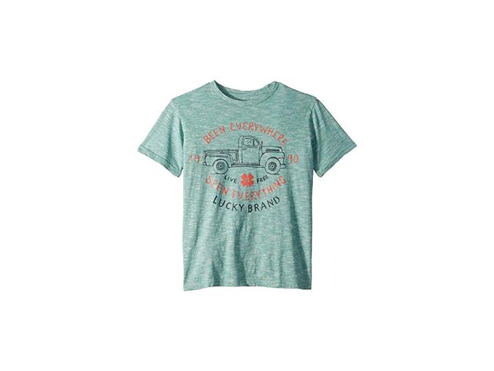 Lucky Brand Kids Short Sleeve Graphic Tee (big Kids) (teal) Boy's T Shirt