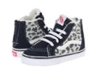 Vans Kids Sk8-hi Zip (toddler) ((leopard Denim) Fleece/dress Blues) Girls Shoes