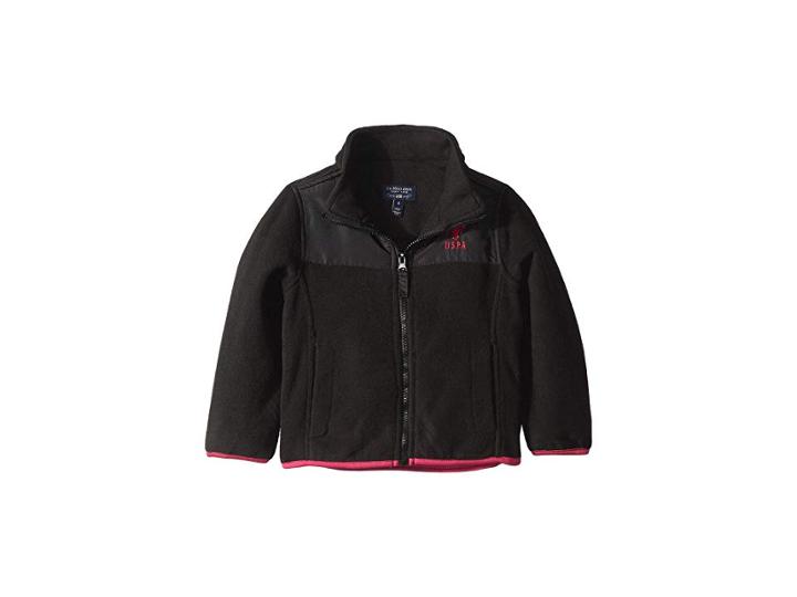 U.s. Polo Assn. Kids Polar Fleece (little Kids) (black) Girl's Coat