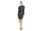 Alexia Admor Long Sleeve Drape Front Sequin Dress (silver/black) Women's Dress