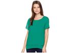 Michael Michael Kors Back Cut Out Short Sleeve Top (jewel Green) Women's Clothing