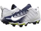 Nike Vapor Shark 3 (white/metallic Silver/college Navy) Men's Cleated Shoes