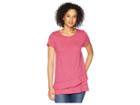 Mod-o-doc Slub Mini Stripe Asymmetrical Flounce Hem Top (desert Rose) Women's T Shirt