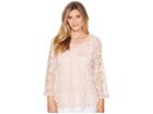 Nally & Millie Lace Top Set W/ Tank Layer (peach Pink) Women's Clothing