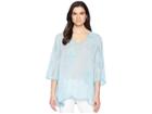 Johnny Was Chansy V-neck Top (bouquet Blue) Women's Blouse