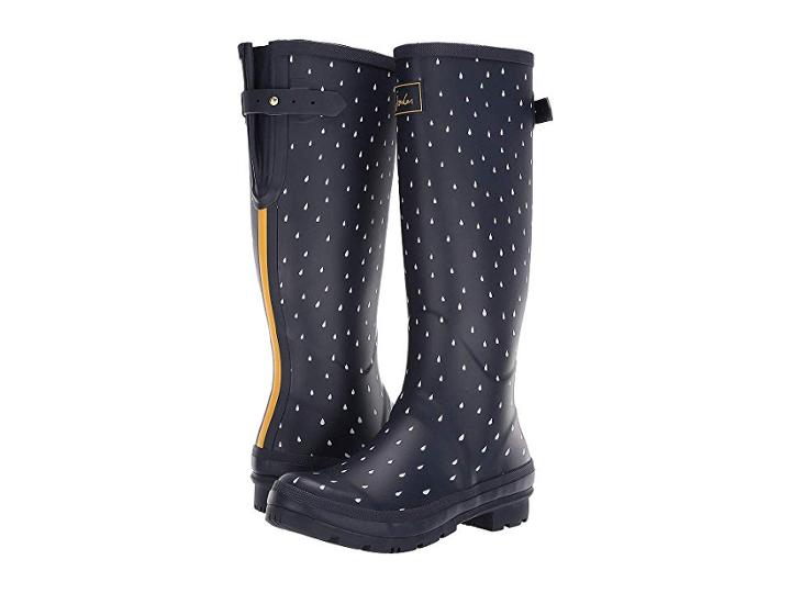 Joules Welly Print (navy Raindrops) Women's Rain Boots