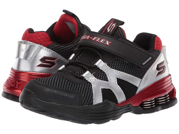 Skechers Kids Gore Strap Sneaker 97990l (little Kid/big Kid) (silver/black) Boy's Shoes