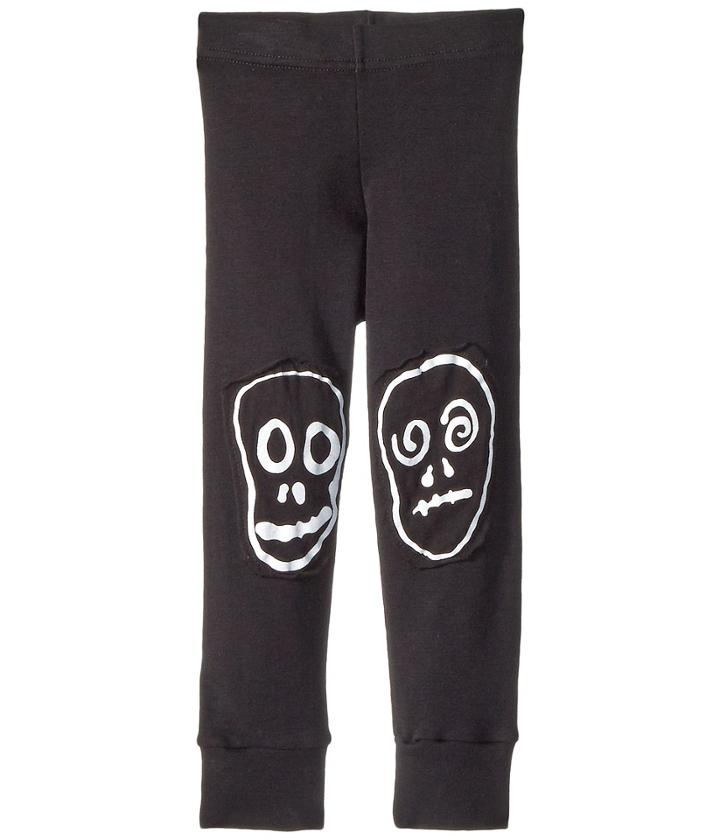 Nununu Skull Mask Patch Leggings (infant/toddler/little Kids) (black) Girl's Casual Pants