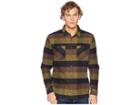 Quiksilver Waterman Colder Winds Long Sleeve Flannel Shirt (turkish Coffee) Men's Clothing