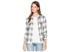 Lucky Brand Boyfriend Plaid Top (white Multi) Women's Clothing