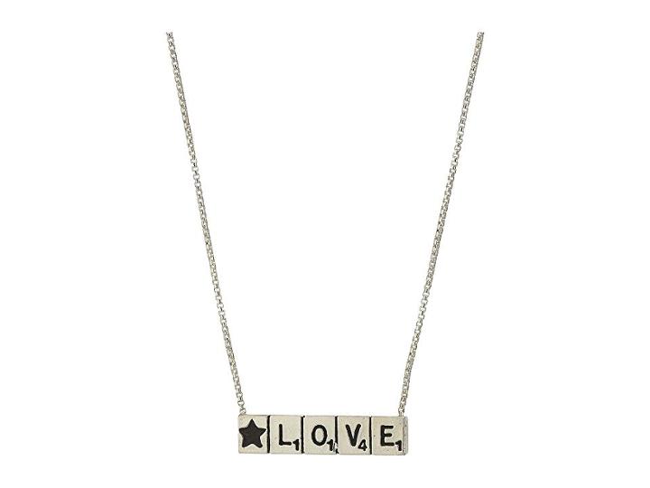 Alex And Ani Scrabble Love Bar 18 Adjustable Necklace (sterling Silver) Necklace