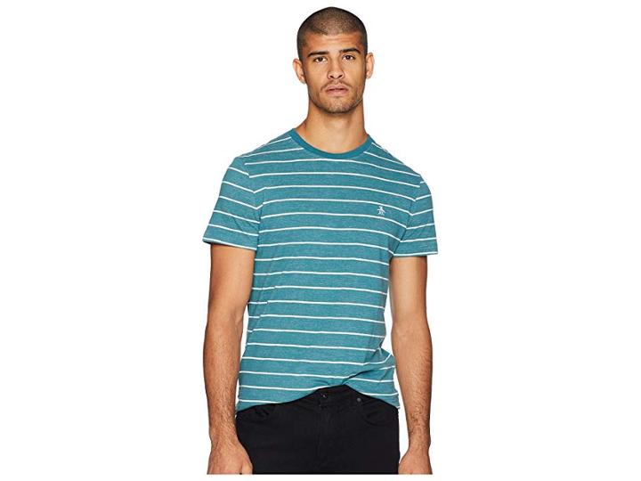 Original Penguin Short Sleeve Plaited Feeder Stripe T-shirt (dragonfly) Men's T Shirt