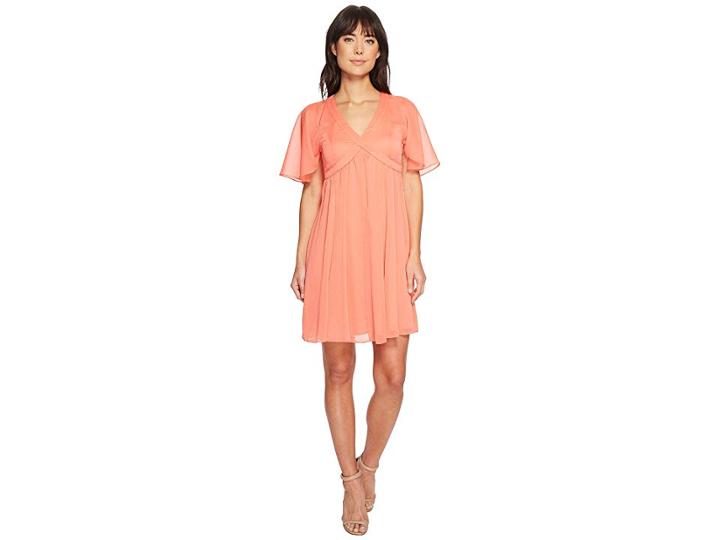 Catherine Catherine Malandrino Odom Flutter Back Dress (porcelain Rose) Women's Dress