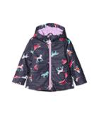 Joules Kids Printed Rubber Coat (toddler/little Kids/big Kids) (french Navy Sea Pony) Girl's Coat