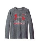 Under Armour Kids Hybrid Big Logo Long Sleeve Tee (big Kids) (black/red/white) Boy's T Shirt