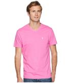 U.s. Polo Assn. Short Sleeve Solid V-neck T-shirt (shelter Island Pink) Men's Short Sleeve Pullover