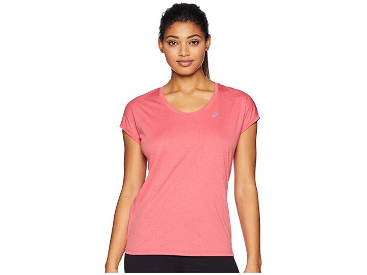 Asics Legends Cap Sleeve Top (pixel Pink) Women's Short Sleeve Pullover