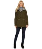 Vince Camuto Parka With Drawstring Waist And Heathered Ponti Detail N8011 (olive) Women's Coat