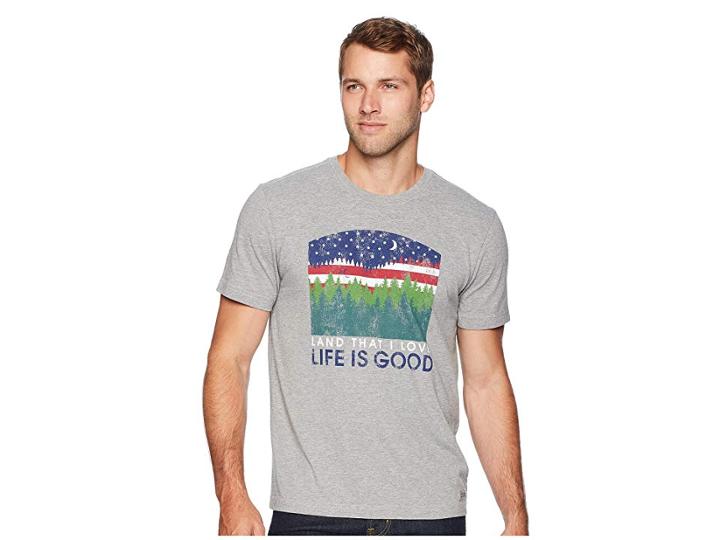 Life Is Good Land That I Love Crusher Tee (heather Gray) Men's T Shirt