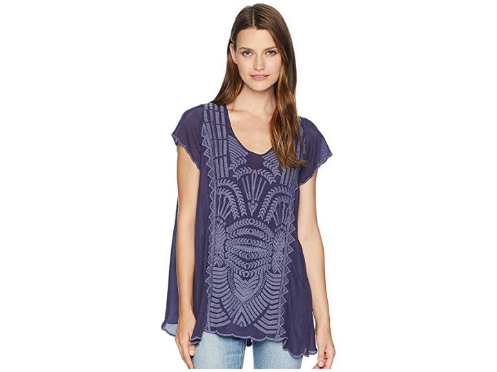 Johnny Was Lamonay Top (blue Gravel) Women's Blouse