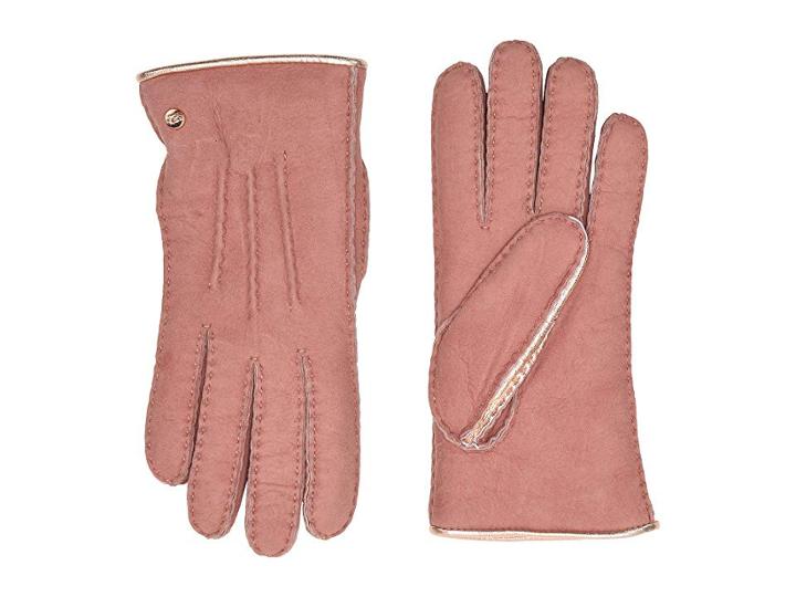 Ugg Leather And Water Resistant Sheepskin Mixed Gloves (lantana Pink) Extreme Cold Weather Gloves