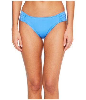 La Blanca Island Goddess Side Shirred Hipster Bottom (blue Suede) Women's Swimwear