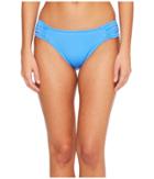 La Blanca Island Goddess Side Shirred Hipster Bottom (blue Suede) Women's Swimwear
