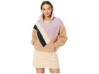J.o.a. Faux Shearling 1/2 Zip (lavender Stripe) Women's Sweater
