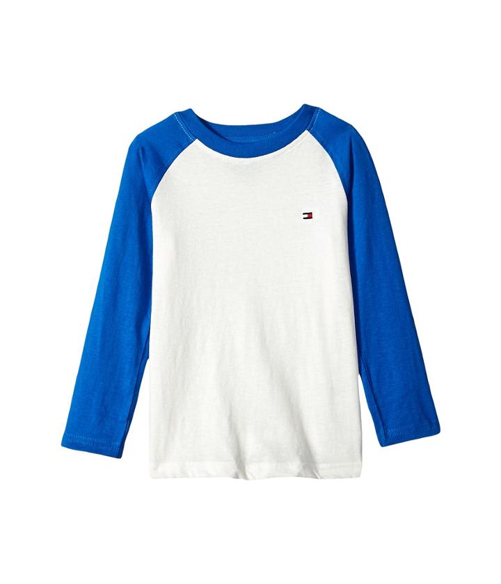Tommy Hilfiger Kids Luis-bex Jersey Long Sleeve Tee (big Kids) (white Cloud) Boy's T Shirt