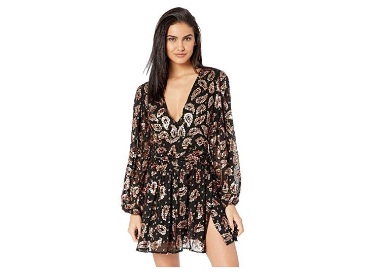 Jen's Pirate Booty Paisley Lapis Mini Dress (paisley Black) Women's Dress